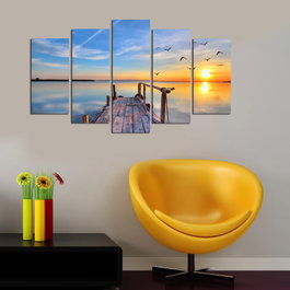 Wallity Cuadro Decorativo MDF 5 Piezas Multicolor 5M-18